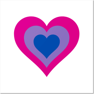 Pride Collection - Bisexual Pride Flag (Heart) Posters and Art